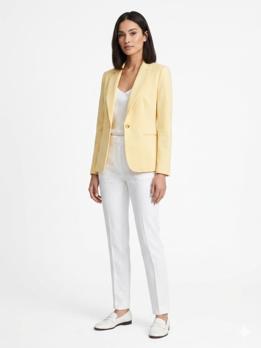 Kim Rogers Yellow Tailored Blazer Single Button Jacket Size Small